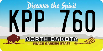 ND license plate KPP760