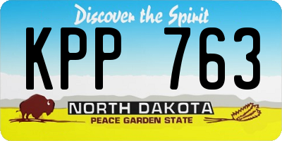 ND license plate KPP763