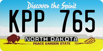 ND license plate KPP765