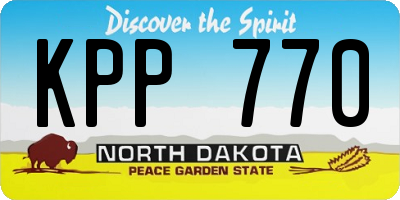 ND license plate KPP770