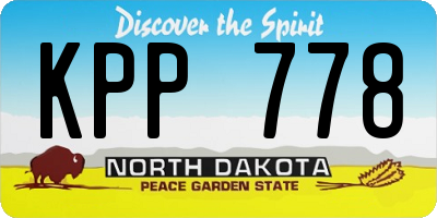 ND license plate KPP778
