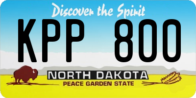 ND license plate KPP800