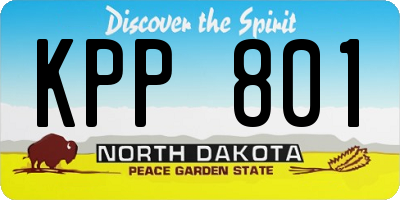 ND license plate KPP801