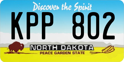 ND license plate KPP802