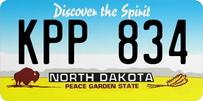 ND license plate KPP834