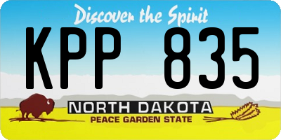 ND license plate KPP835