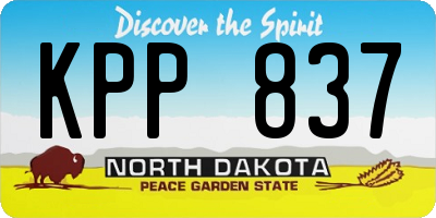 ND license plate KPP837