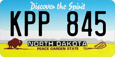 ND license plate KPP845