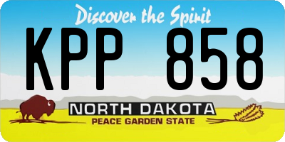 ND license plate KPP858