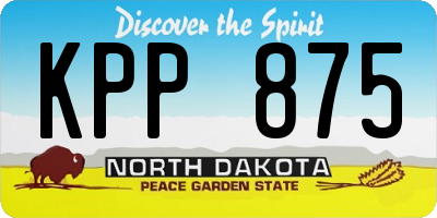 ND license plate KPP875