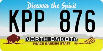 ND license plate KPP876