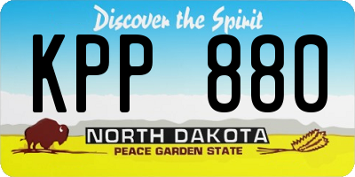 ND license plate KPP880