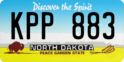 ND license plate KPP883