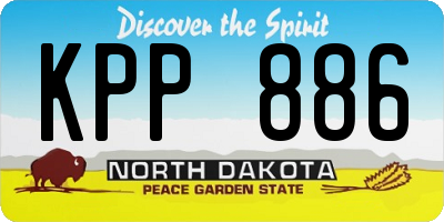 ND license plate KPP886