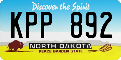 ND license plate KPP892