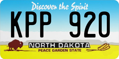 ND license plate KPP920