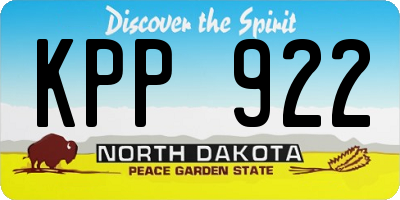 ND license plate KPP922