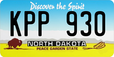 ND license plate KPP930