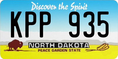 ND license plate KPP935
