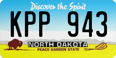 ND license plate KPP943