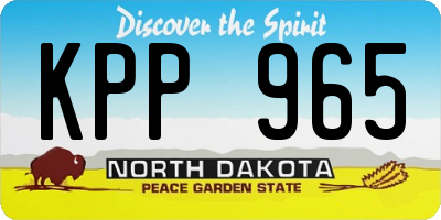 ND license plate KPP965