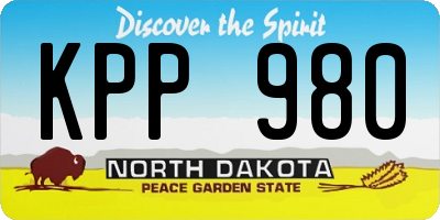 ND license plate KPP980