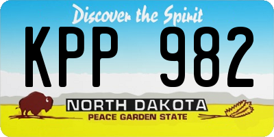 ND license plate KPP982
