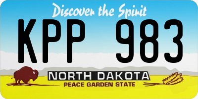 ND license plate KPP983