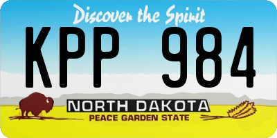 ND license plate KPP984