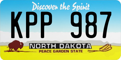 ND license plate KPP987