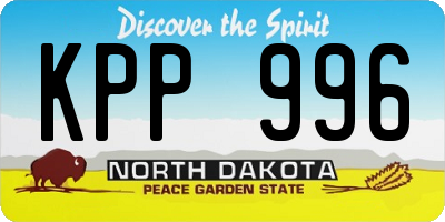 ND license plate KPP996
