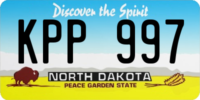 ND license plate KPP997