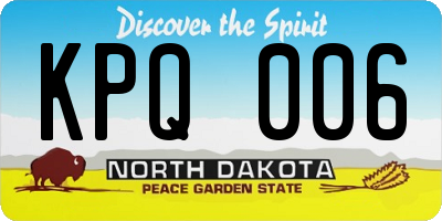 ND license plate KPQ006
