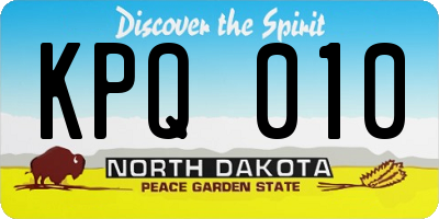 ND license plate KPQ010