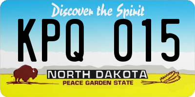 ND license plate KPQ015