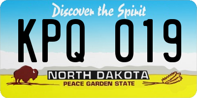 ND license plate KPQ019