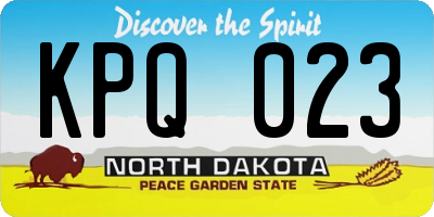 ND license plate KPQ023