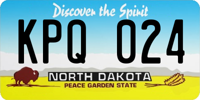 ND license plate KPQ024