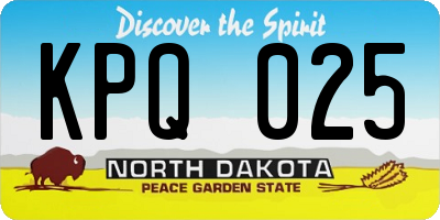 ND license plate KPQ025