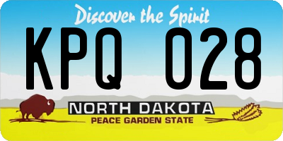 ND license plate KPQ028