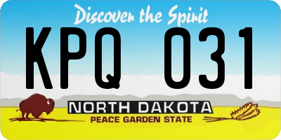 ND license plate KPQ031