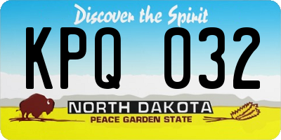 ND license plate KPQ032