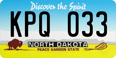 ND license plate KPQ033