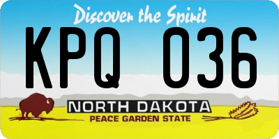 ND license plate KPQ036