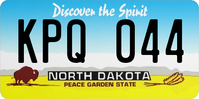 ND license plate KPQ044