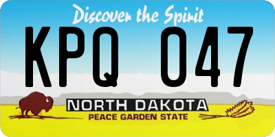 ND license plate KPQ047