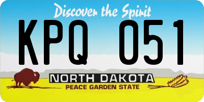 ND license plate KPQ051