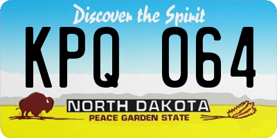 ND license plate KPQ064