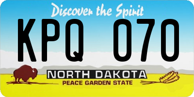 ND license plate KPQ070