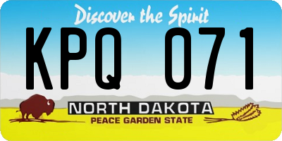 ND license plate KPQ071